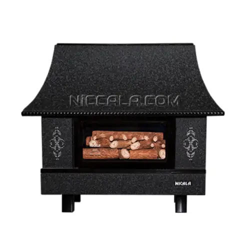 بخاری گازی شومینه ای نیک کالا 25000 مدل ثمین MC25 مشکی کروکودیلی